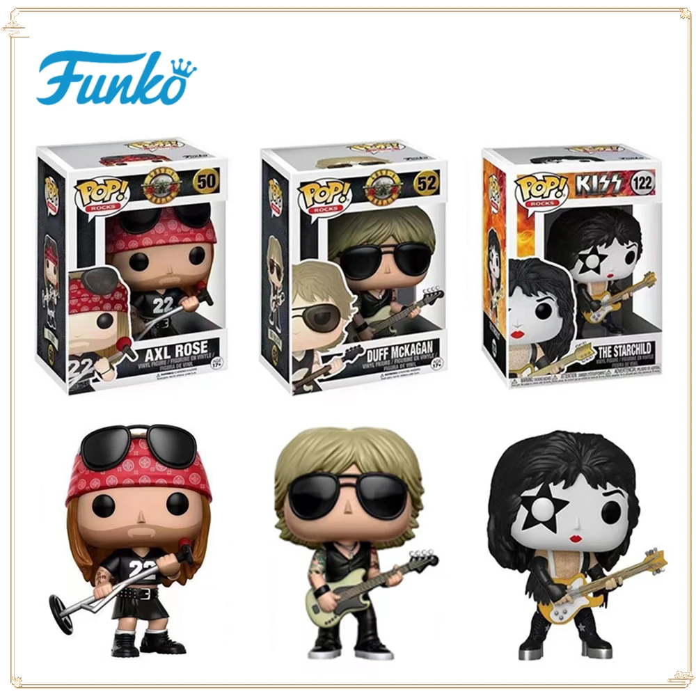 FUNKO KISS игрушечные фигурки, коллекция подарков на день рождения, популярная певица Axl Rose Duff, кукла Маккаган, изысканное украшение для рабочего стола