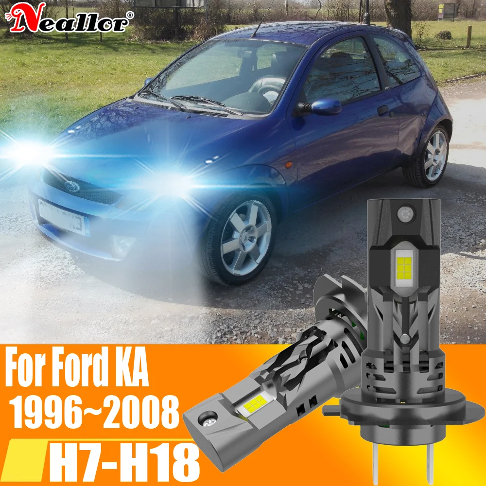 2 шт., Автомобильные светодиодные лампы H7 Canbus H18 6000K 12 В 55 Вт для Ford KA 1996 ~ 2008