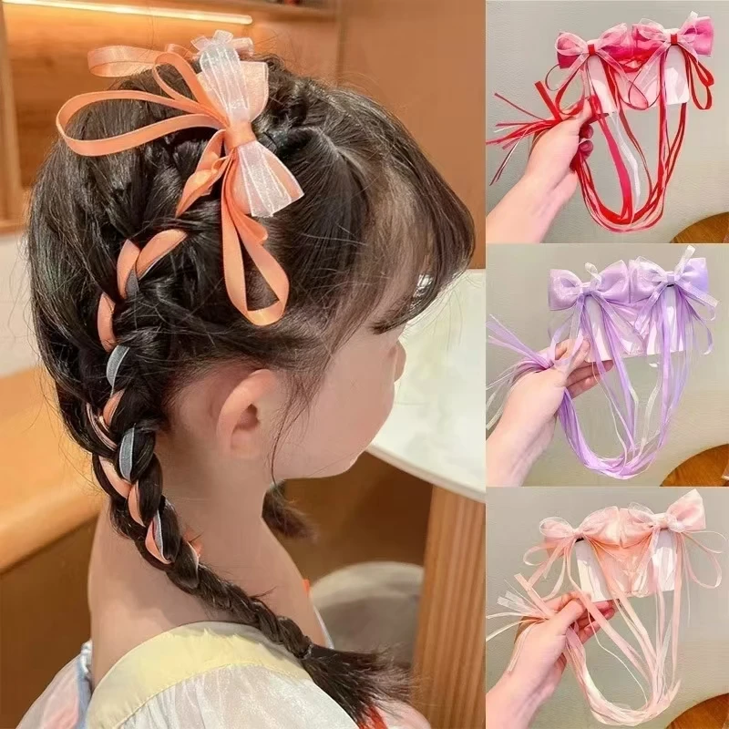 Фото Horquillas con lazo para mujer y niña, аксессуары для el cabello, pinzas trenzadas, estilo chino, 2-детали №5