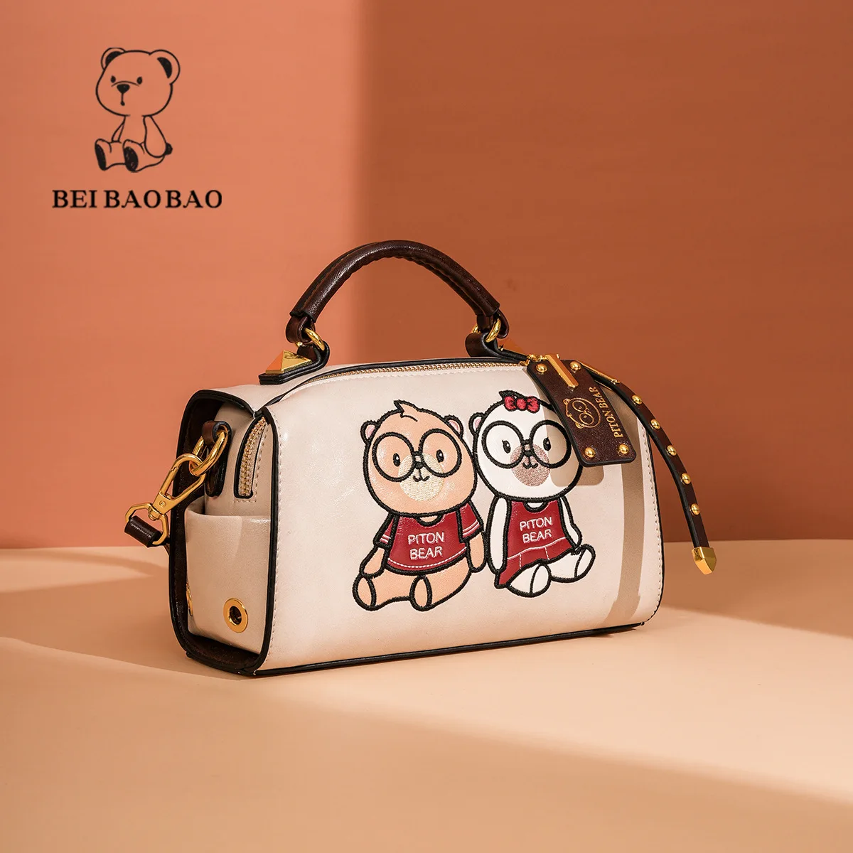 Фото Beibao новая модная повседневная простая модная сумка-подушка с рисунком медведя, универсальная сумка через плечо на одно плечо, женская сумка №3