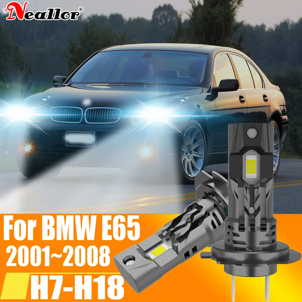 2 шт., Автомобильные светодиодные лампы H7 Canbus H18 6000K 12 В 55 Вт для BMW E65 7 2001 ~ 2008