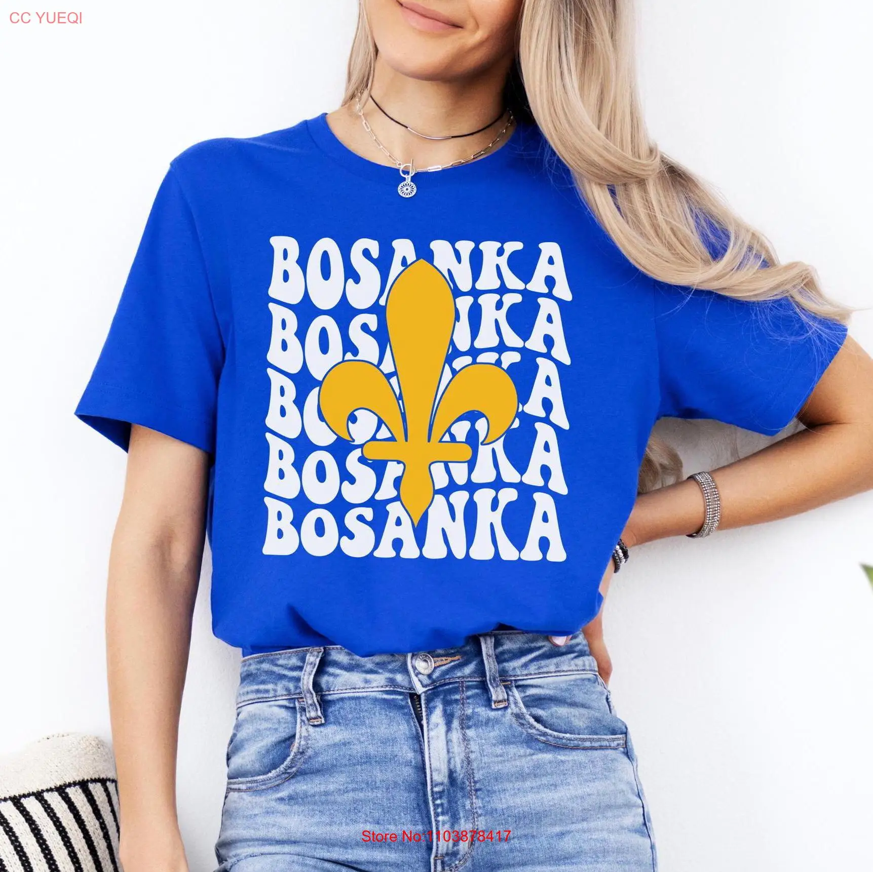 Bosanka Ljiljan Футболка Симпатичная Боснейская Девушка Босственское Украшение Bos Категория Nogomet Odchange Bosanska Gelenska Majica Balkan Женская