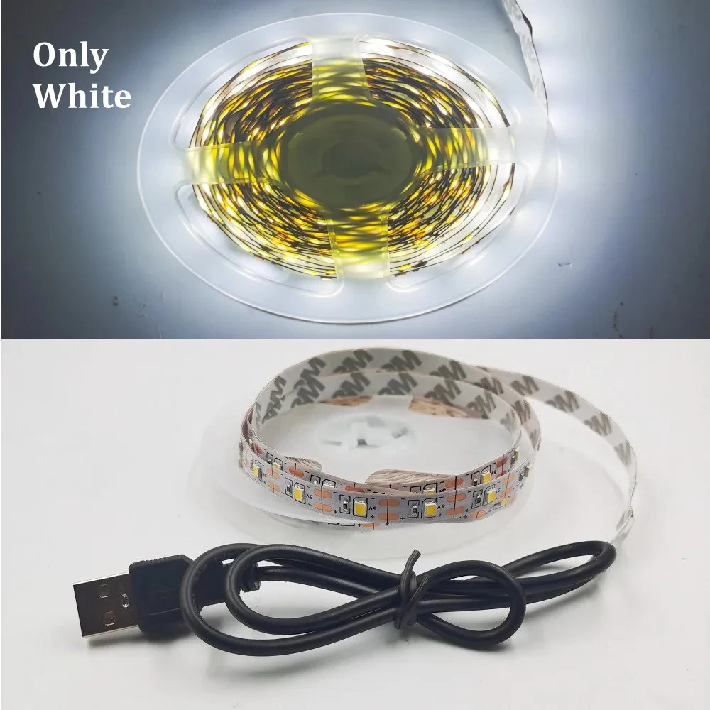 DC5V USB светодиодные ленты SMD2835 белая теплая белая лампа для ТВ-фона украшения дома освещение не водонепроницаемое