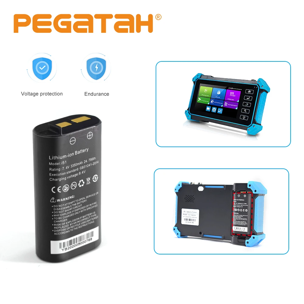 Аккумулятор IPC-5100C/5200C, 7,4 В, 3350 мАч, литий-ионный полимерный аккумулятор для IP-камеры, CCTV, тестер монитора, камеры, тестер