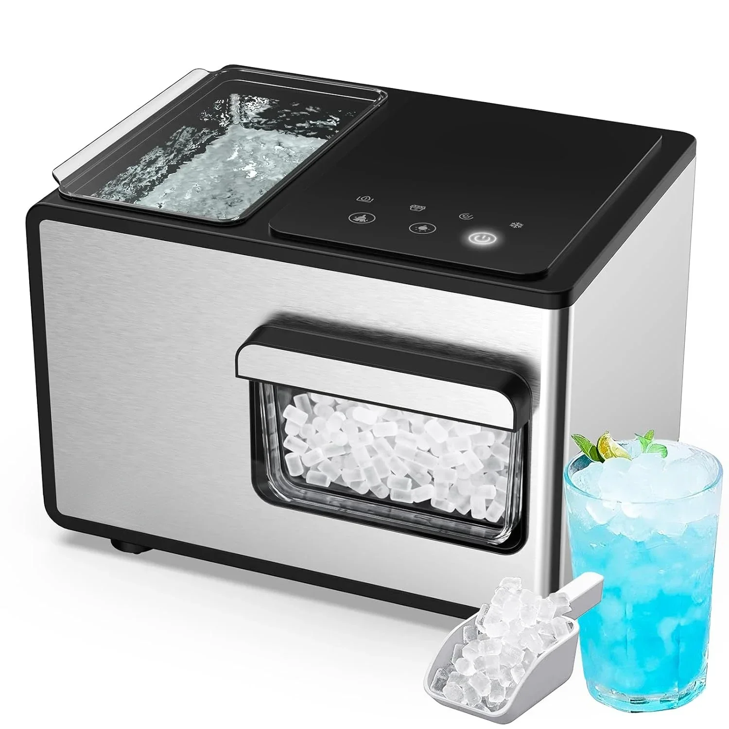Горячие продажиподходят для Dreamice X3 |   Настольный льдогенератор Gold Nugget, 40 фунтов/24 часа, с жевательным звуковым льдом, самоочищающимся F
