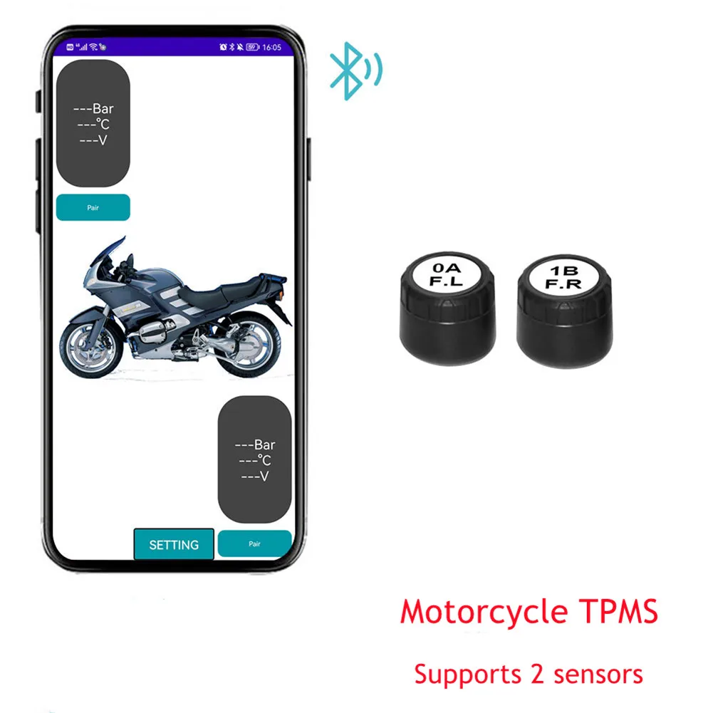Датчик давления в шинах TPMS, система контроля давления в шинах с синими зубьями, внешние датчики давления в шинах, 2 шт.