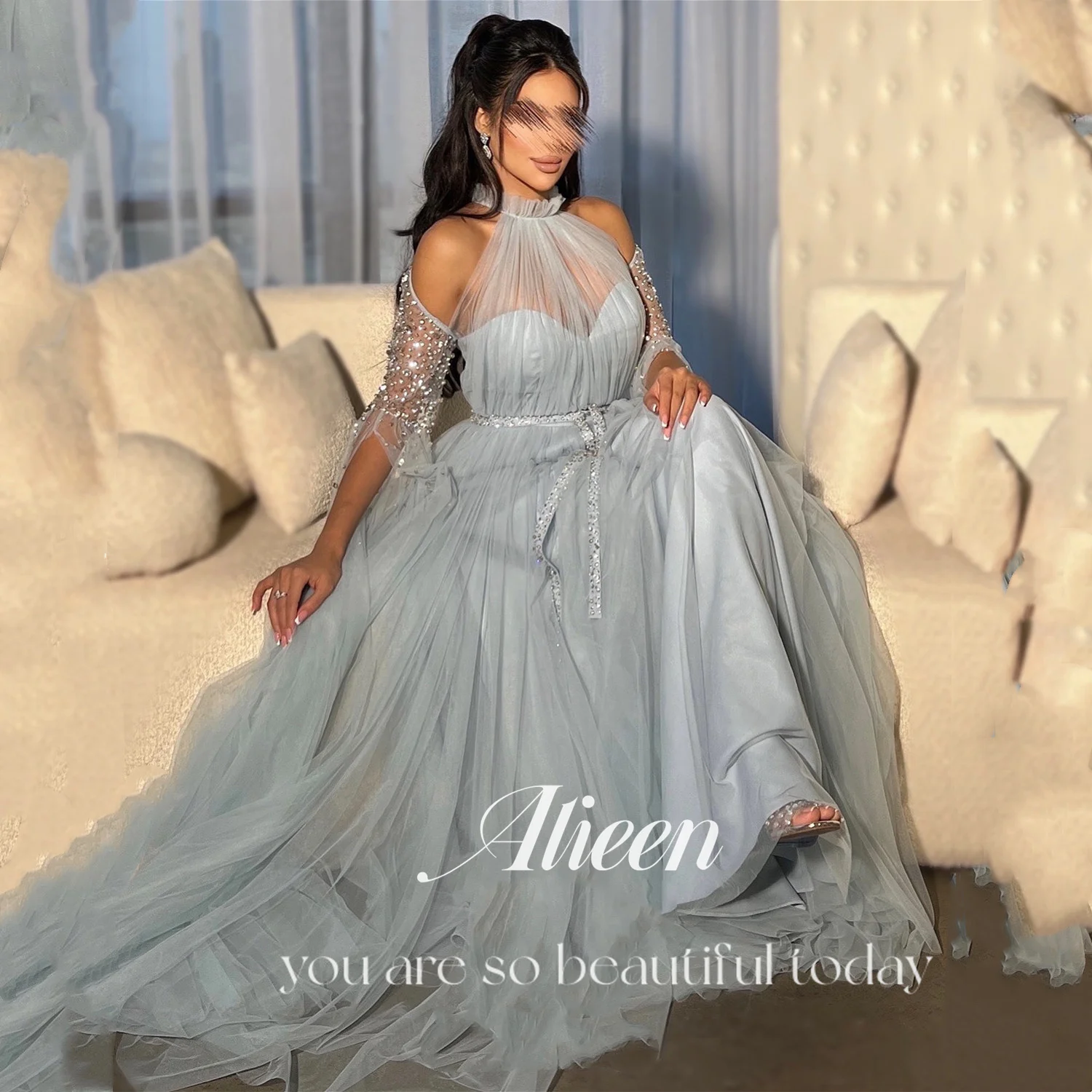 Aileen فساتين سهرة Платья Gala A-line Женское платье для выпускного вечера 2025 Серое индивидуальное платье Vestidos De Festa Вечерние платья для свадебной вечеринки