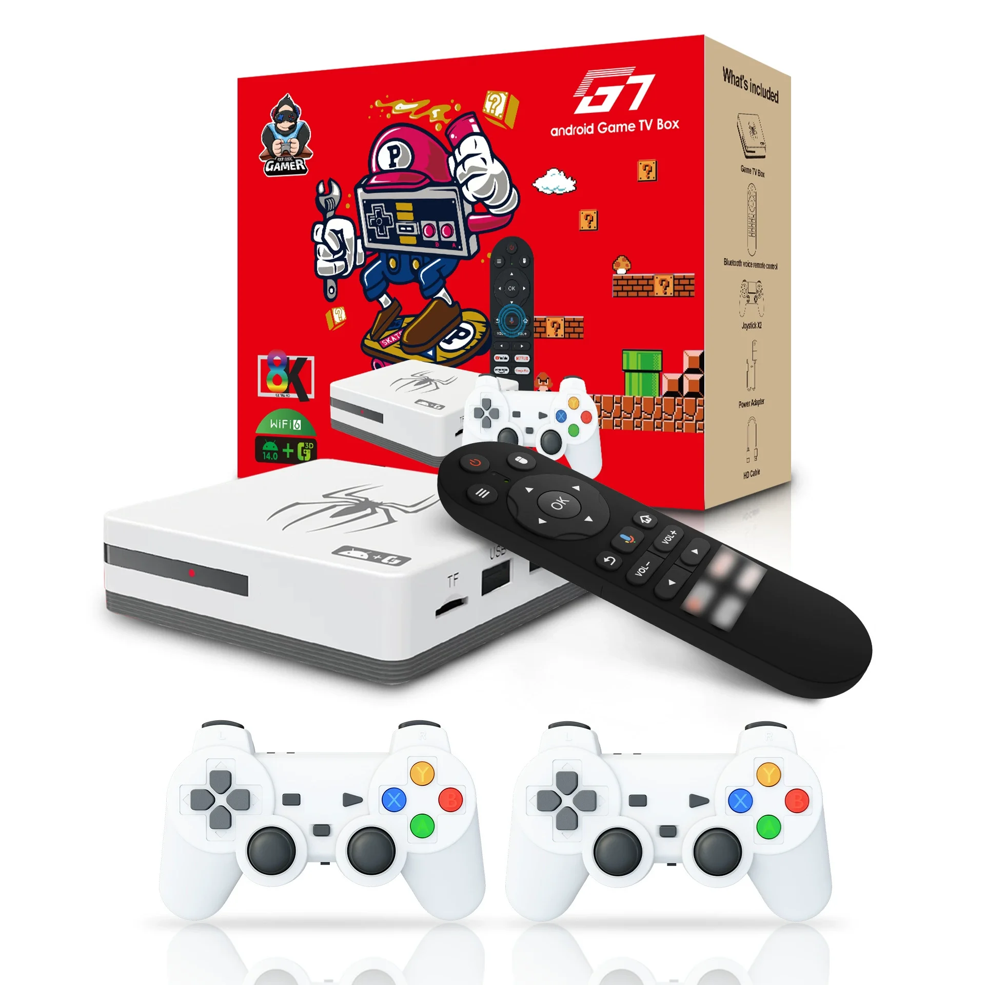 Новая двойная система ТВ-игр BOX G7 8K 3D аркадный игровой плеер 36000+ игр 64 г Ретро Классическая игровая консоль 2,4G беспроводной контроллер