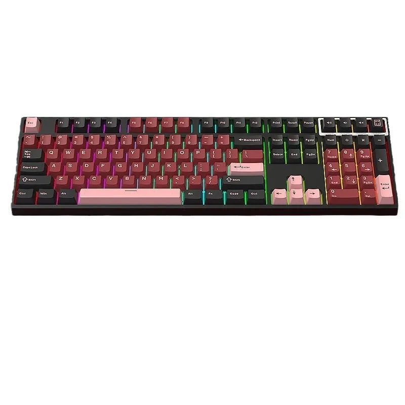 Spot Оптовая продажа HJSDZHI YG108 Механическая клавиатура RGB Беспроводная связь 2,4G Проводная третья промышленность PBT Трехцветный колпачок для клавиш