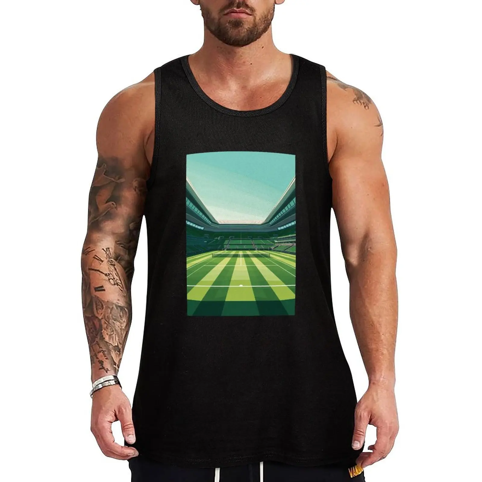 Wimbledon Tank Top cool things singlets for men Men's gym Men's sleeveless