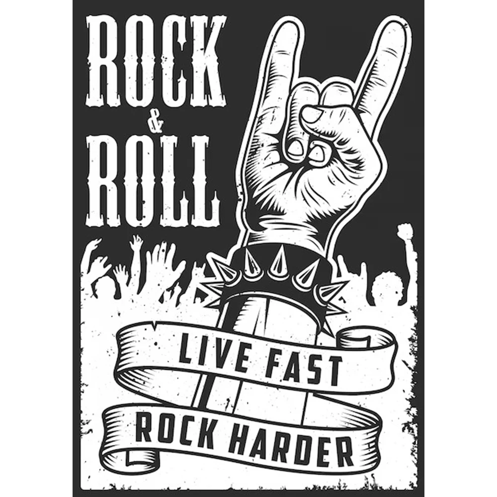 РОК-РУЛЛИК 90x150см для LIVE FAST Decoration PARTY BANNER