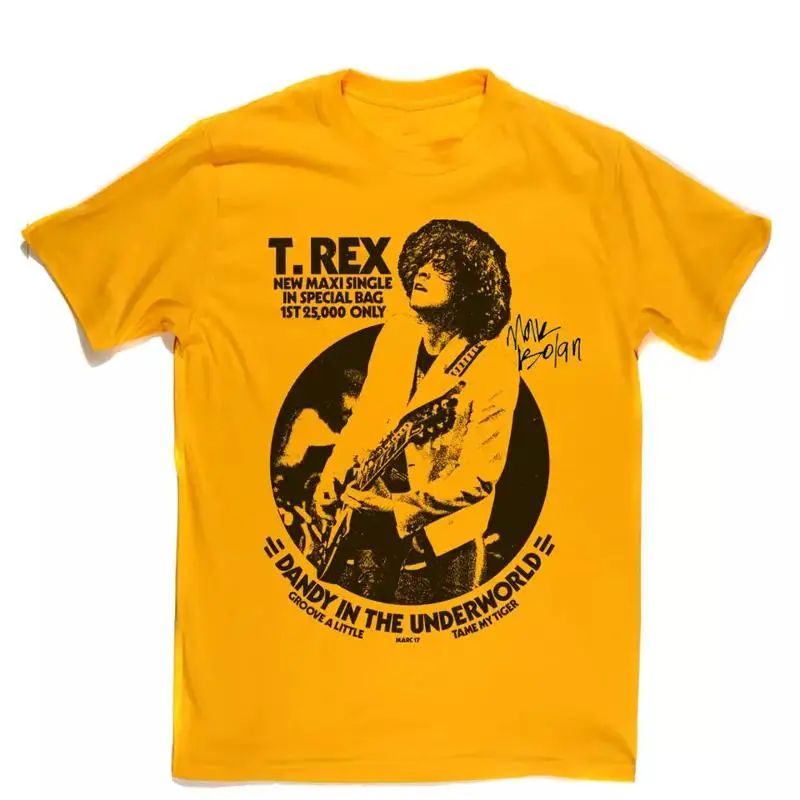 Рубашка Marc Bolan T Rex из плотного хлопка золотого цвета S 5XL