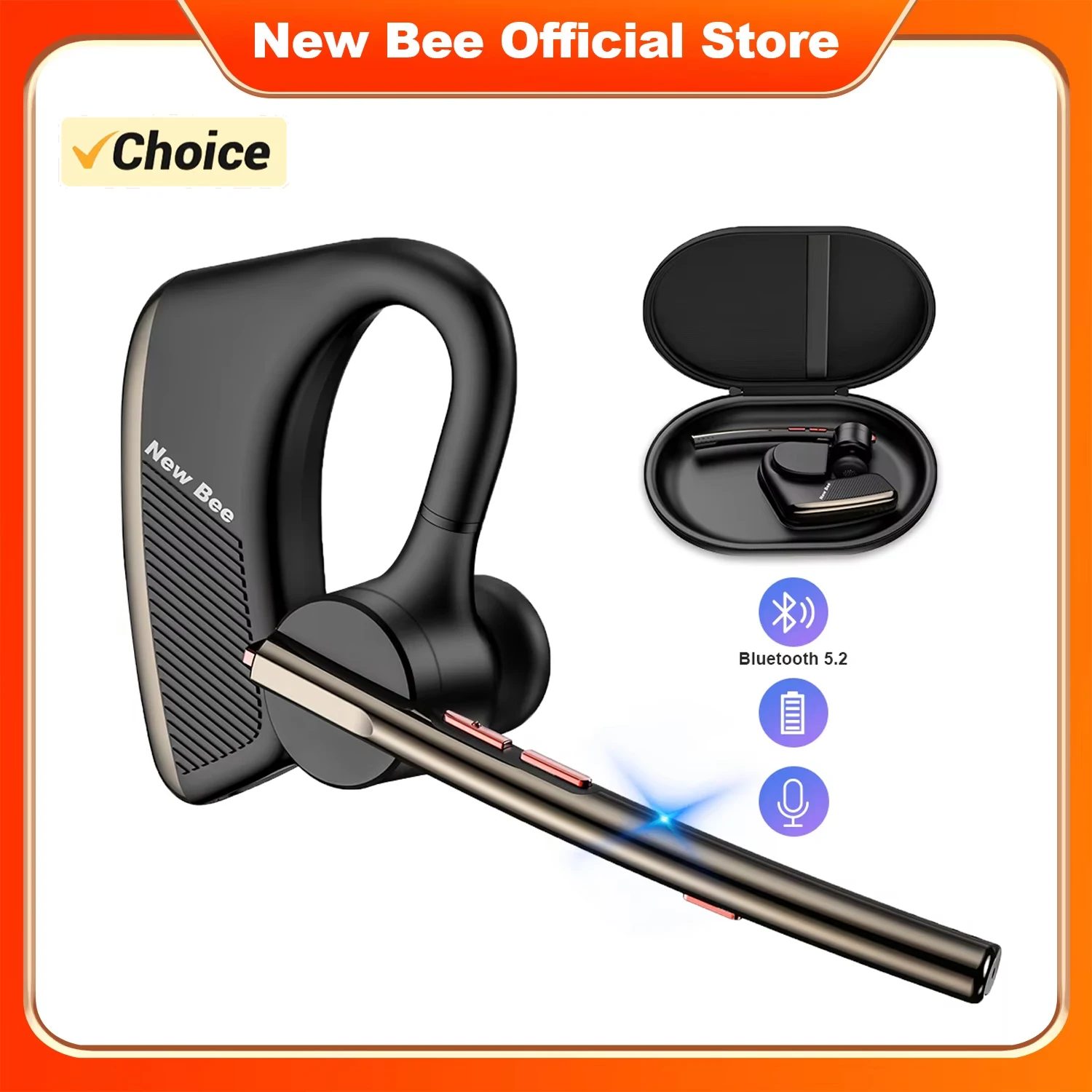 Новая беспроводная Bluetooth 5,2 гарнитура Bee M50, бесшумный двойной микрофон, CVC8.0, наушники с шумоподавлением, наушники громкой связи, наушники Портативное аудио и видео