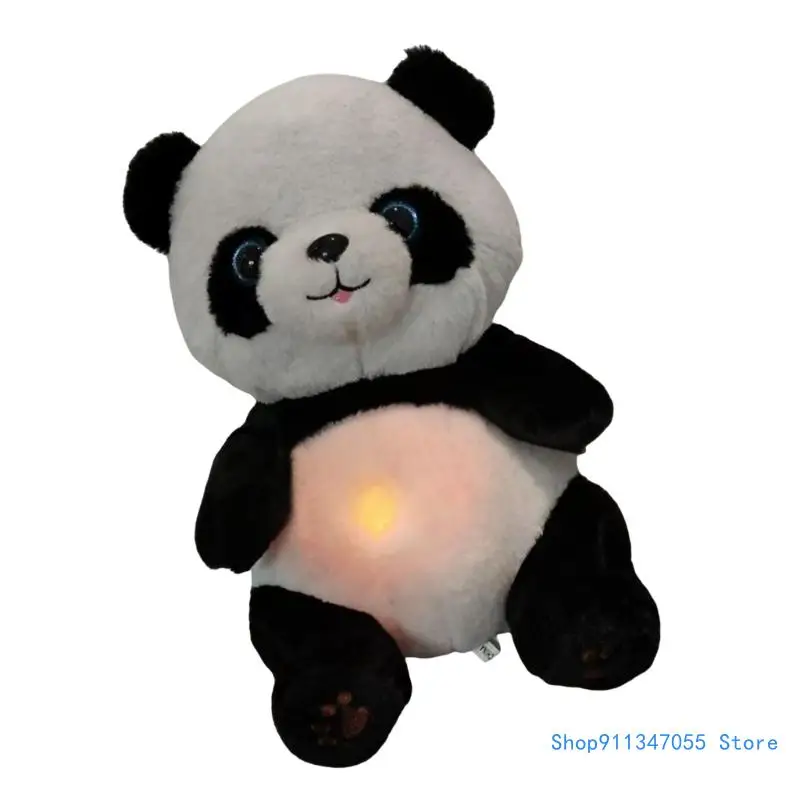Фото Прочная плюшевая пустышка для сна Heartbeats Panda с нежным светом и музыкой для облегчения тревоги, ежедневного использования, №3
