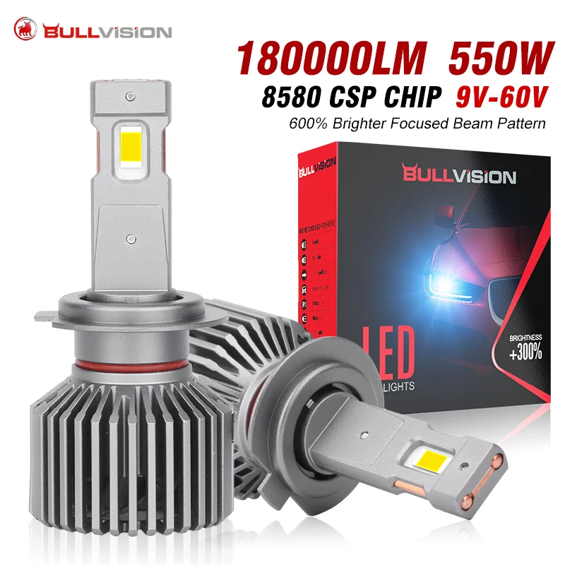 180000LM 550W H7 светодиодный Canbus 8580 6000K 4300K 12V 24V H11 H1 H4 HB3 9005 HB4 9006 H8 HIR2 светодиодный Автомобильная противотуманная лампа