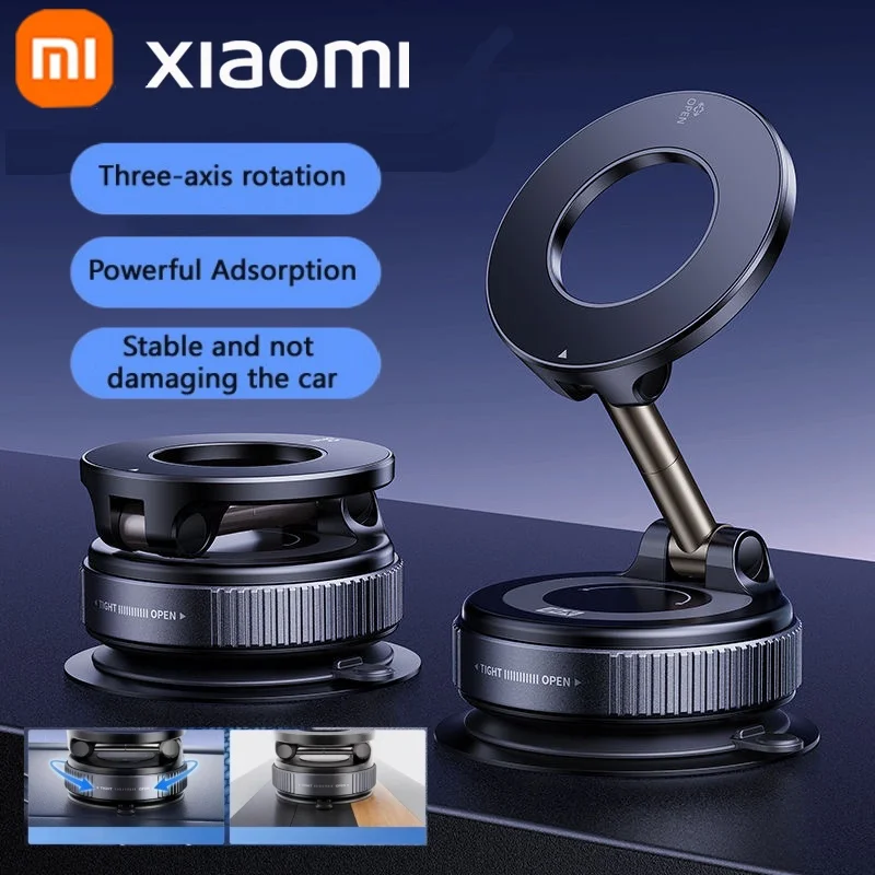 Автомобильный держатель для телефона Xiaomi Magsafe, вакуумная магнитная подставка для телефона на присоске 360° °   Вращающийся и складной держатель для телефона на присоске Держатели и подставки