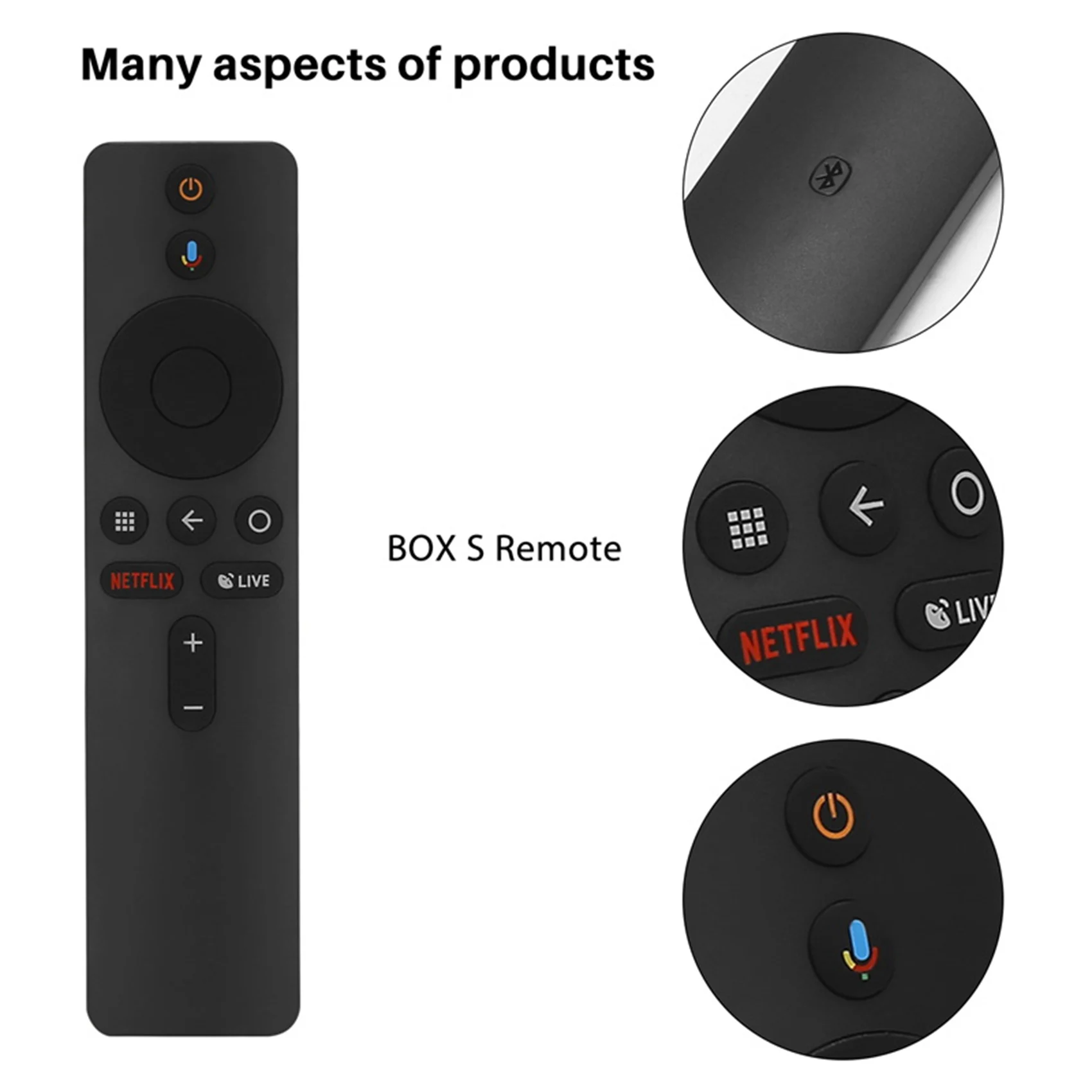 Фото Для Xiaomi MI Box S XMRM-006, голосовой пульт дистанционного управления Bluetooth RF с управлением Google Assistant №4