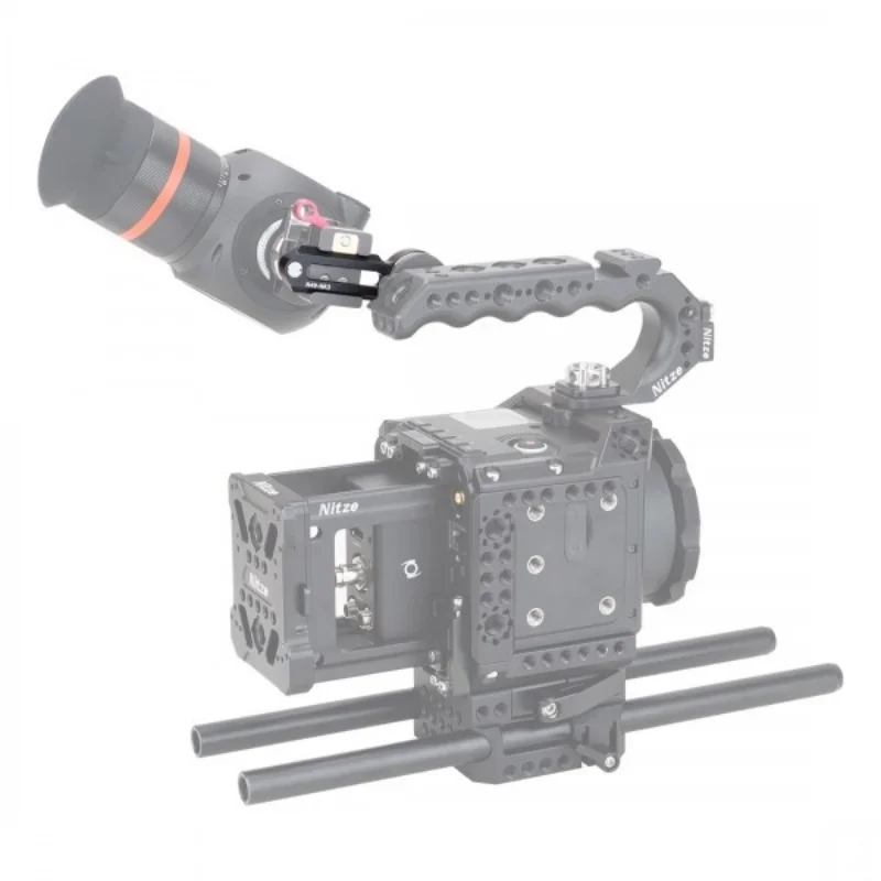 Фото Nitze NATO Rail с розеткой ARRI (3 дюйма/76 мм), совместимые кронштейны для крепления розетки в клетке камеры, поддержка мониторов NATO Rail EVF №4