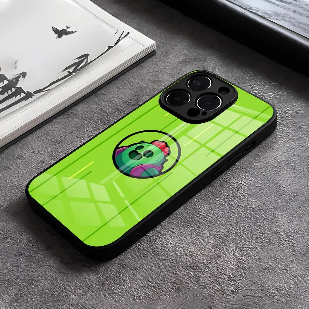 Чехол для телефона с изображением B-Brawls Game для iPhone 17 15 Pro Max 12, 16, 14 Plus 11, 13 Pro X XR XS 7, 8 Plus SE, стеклянный чехол