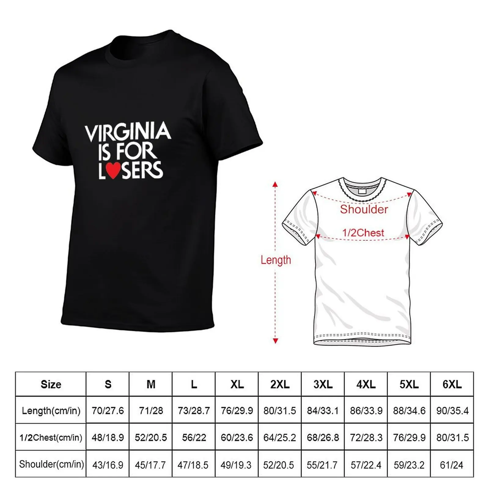 Футболка Virginia is for Losers (белый текст), футболки с аниме для мужчин, хлопковая футболка, комплект футболок (art.: 3920d17a86a7b) - 3920d17a86a7b
