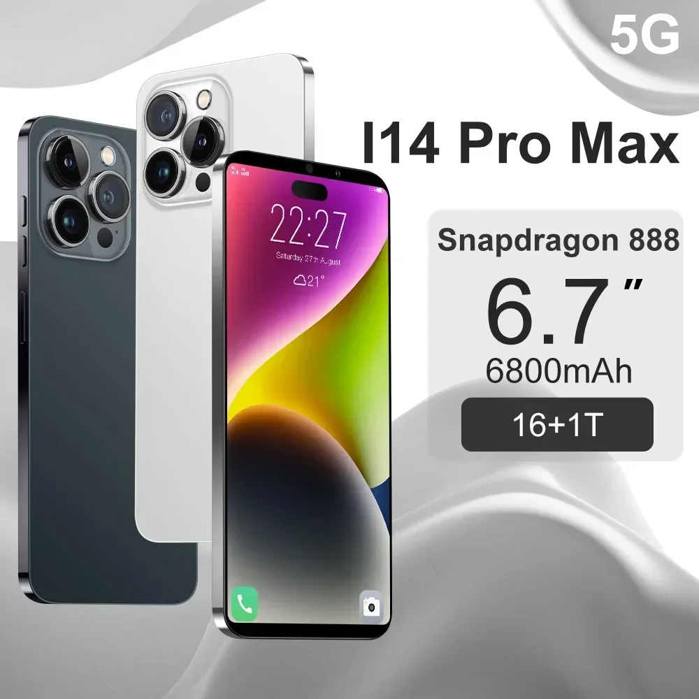 Лидер продаж, новый мобильный телефон I14 Pro Max с большим экраном Hd Android-смартфон, дешевый портативный телефон S22 S23 Ultra