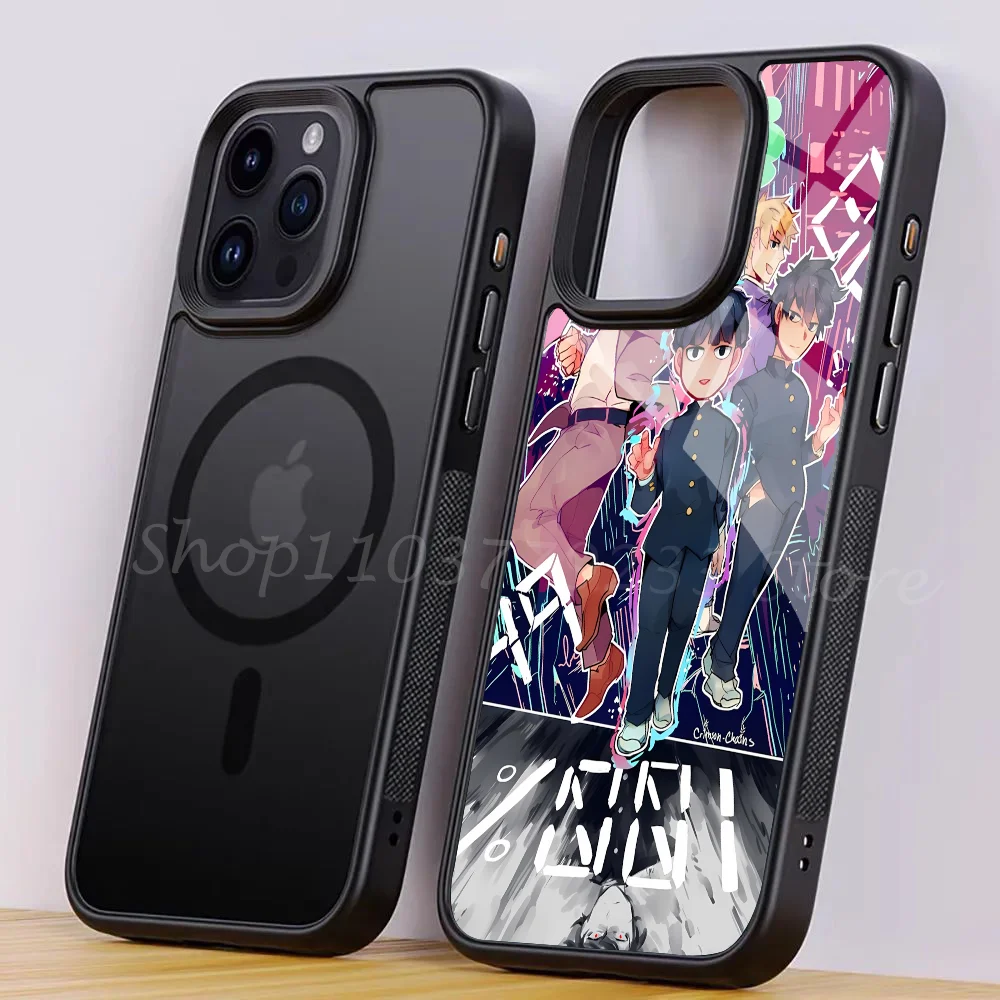 Фото Mob Psycho 100 Phone Case Strong Magnetic For IPhone 16 15 14 13 Pro Max 11 12 Mini Alex Mirror For Magsafe Wireless Charging Co №5