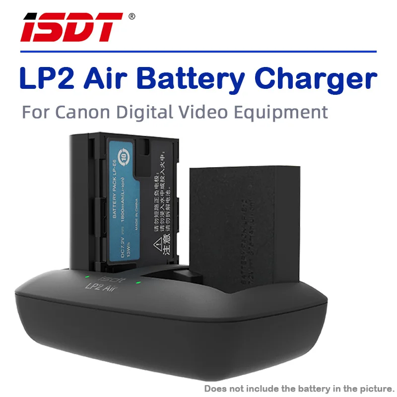 Зарядное устройство ISDT LP2 Air, Двухканальное, совместимое с аккумуляторами LP-E6NH/E12/E17 для цифрового видеооборудования Canon