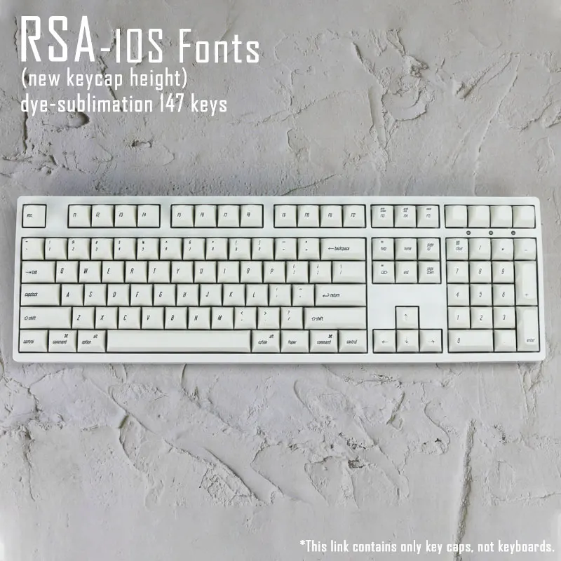 Фото RSA New Height Keycap PBT147 Клавиши фиксированный шрифт Полный набор Горячая сублимация №3