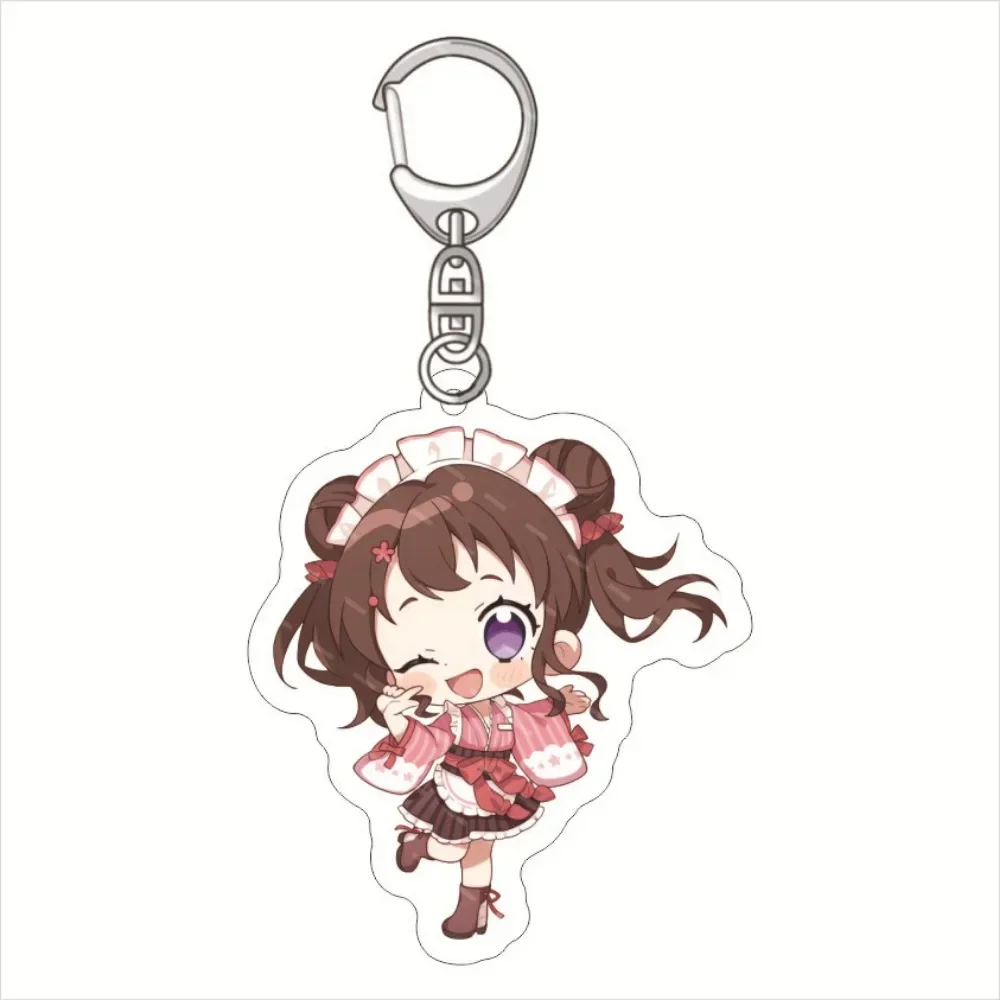 Фото Взгляд! Брелок Toyama Kasumi Ran Mitake милые цифры, акриловый брелок, кольцо-держатель, школьная сумка, очаровательные аксессуары №5