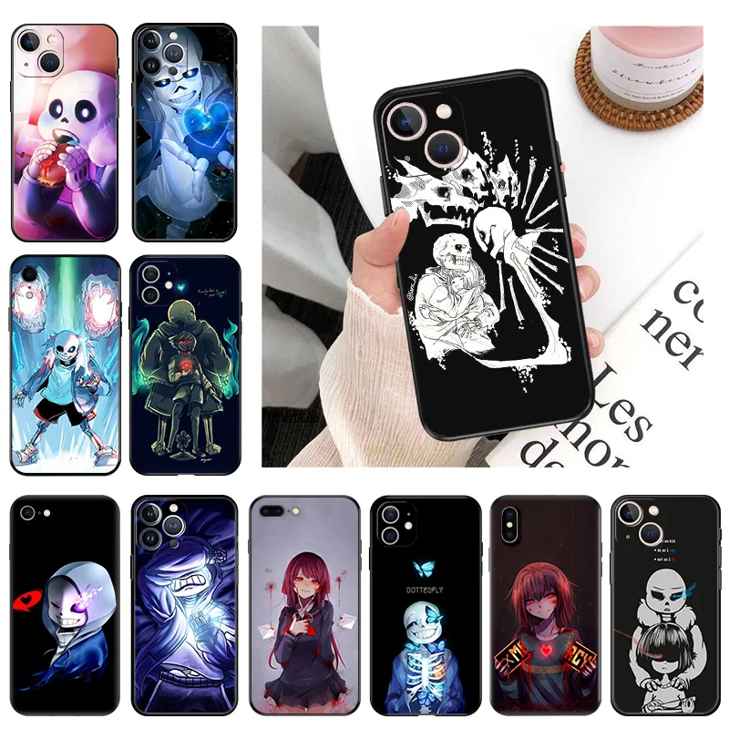 Ультратонкий матовый мягкий чехол для телефона с рисунком Undertale Sans для iPhone 16Pro 15 14 13 12 Mini 11 16 Pro Max 7 8 Plus XR SE Cover