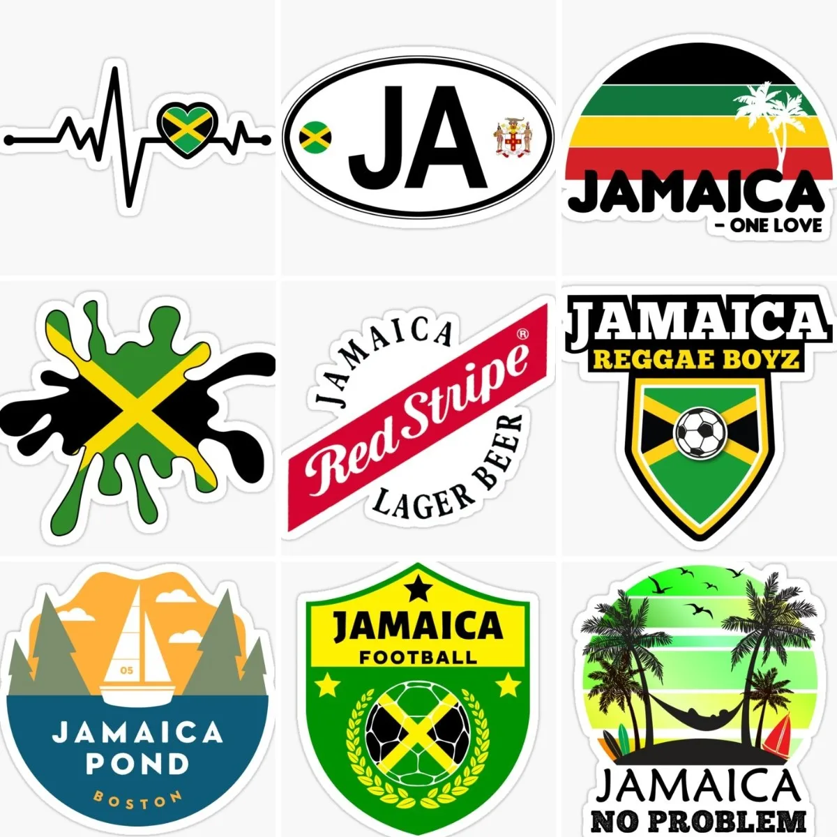 Наклейки Jamaica JA с флагом и эмблемой, креативные наклейки на мотоцикл, внедорожник, окно, автомобиль, ноутбук, грузовик, настенный шлем, стол, ПВХ наклейка, аксессуары