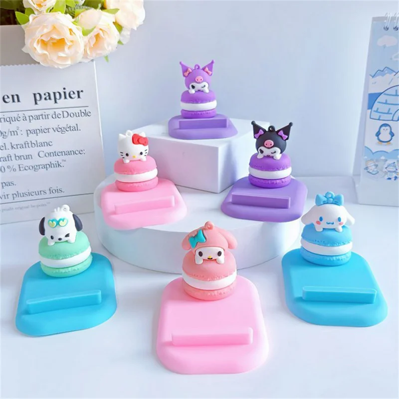 Cinnamoroll аниме Kawaii Sanrio Ins фигурка ленивый настольный подставка для мобильного телефона милый Hello Kitty My Melody украшения держатель подарки игрушка