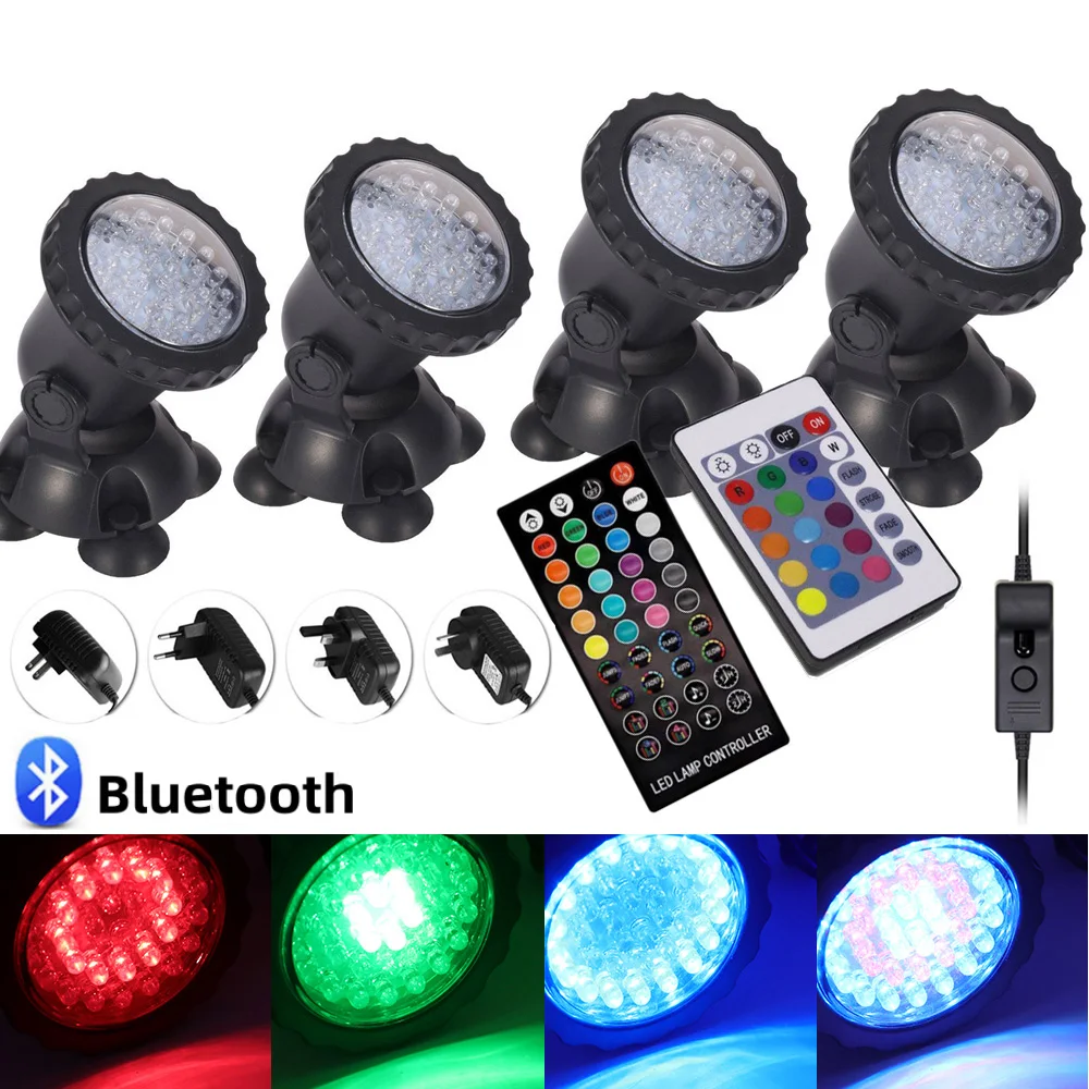 IP68 Водонепроницаемый Подводный фонарь, 12 В постоянного тока, лампа RGB, фонарь для плавания, освещение для бассейна с дистанционным управлением, декоративная лампа Наружное освещение