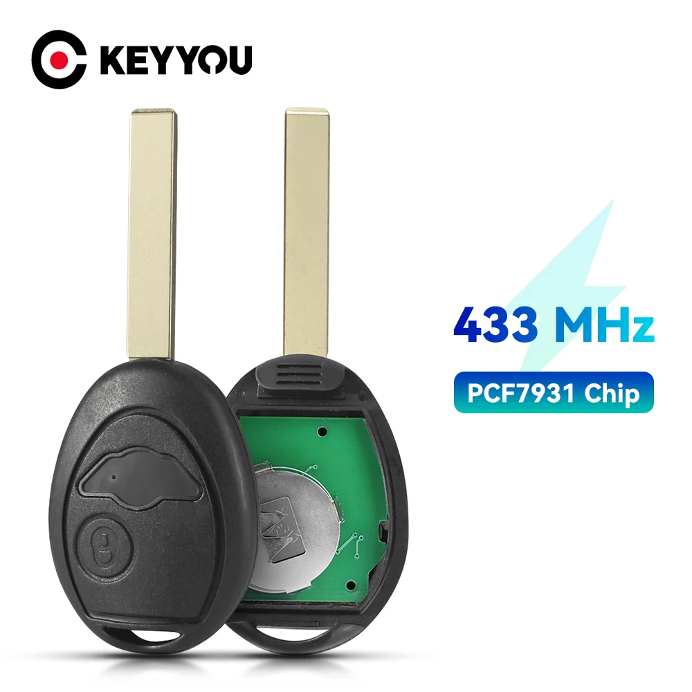 KEYYOU Автомобильный Дистанционный ключ для Bmw Mini 2002 2003 2004 2005 Cooper S R50 R53 один полный чип PCF7930/31AS 433 МГц Автомобильный умный пустой ключ