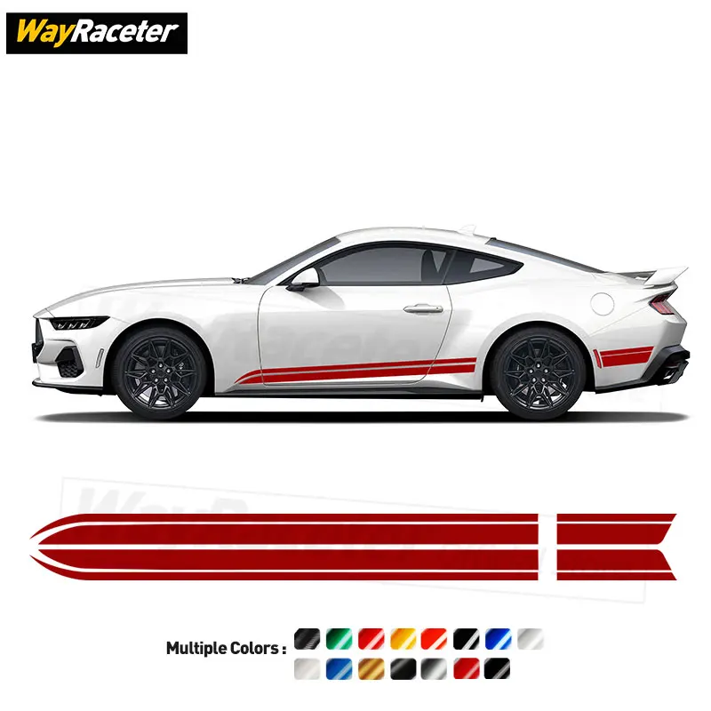 Наклейка на дверь с боковой юбкой для Ford Mustang 2024 2025, 2 шт.