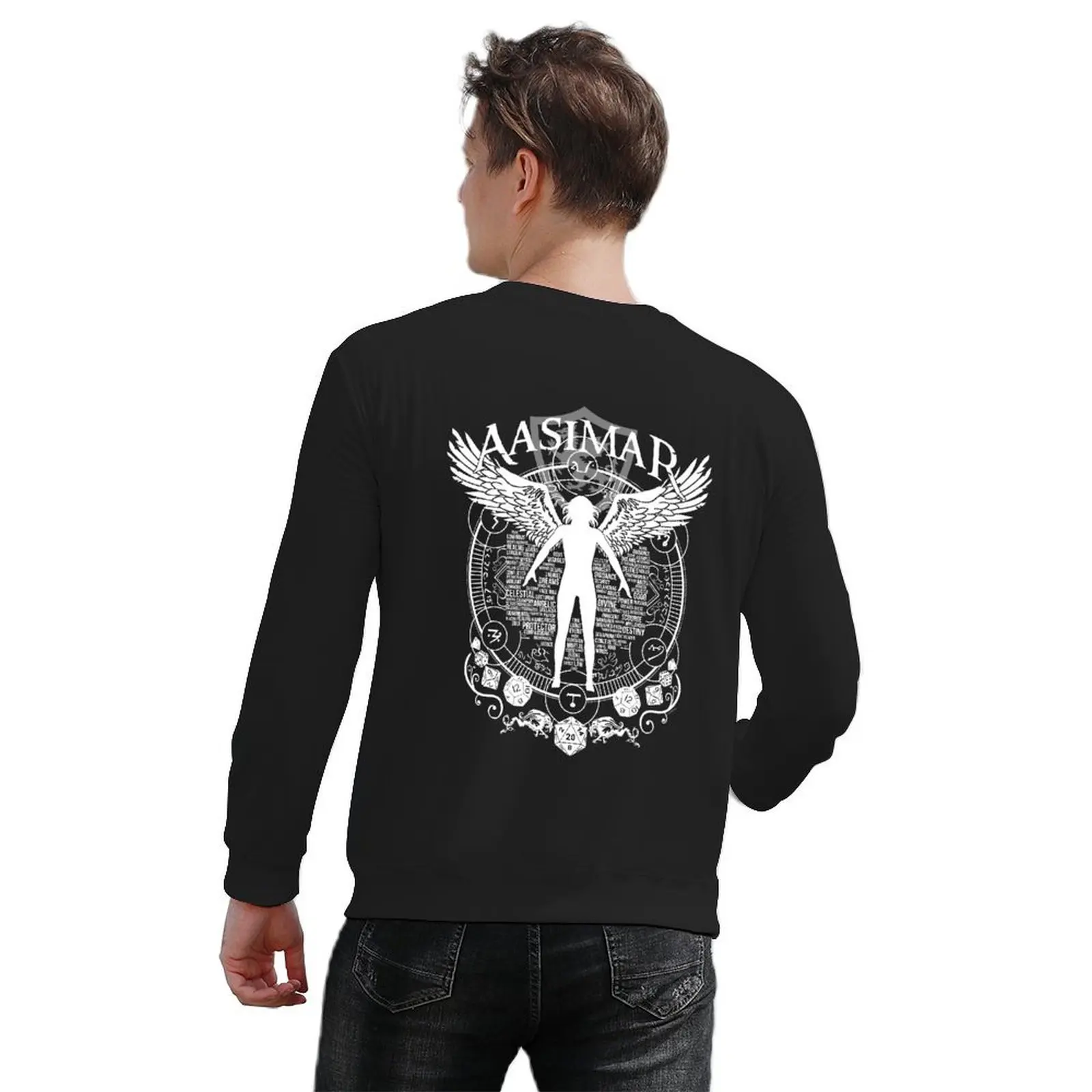 Aasimar-белый пуловер, корейская одежда, мужская одежда, спортивный костюм, мужской спортивный костюм, эстетические толстовки (art.: 3920d21586f76) - 3920d21586f76