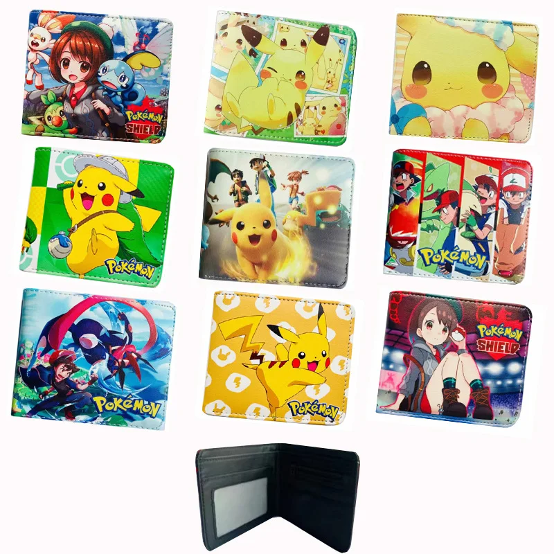 Короткий кошелек Kawaii Pikachu из искусственной кожи с изображением покемона, Детский кошелек с монетницей, мультяшный кошелек с изображением храпа, психоделической утки, детская игрушка, рождественские подарки