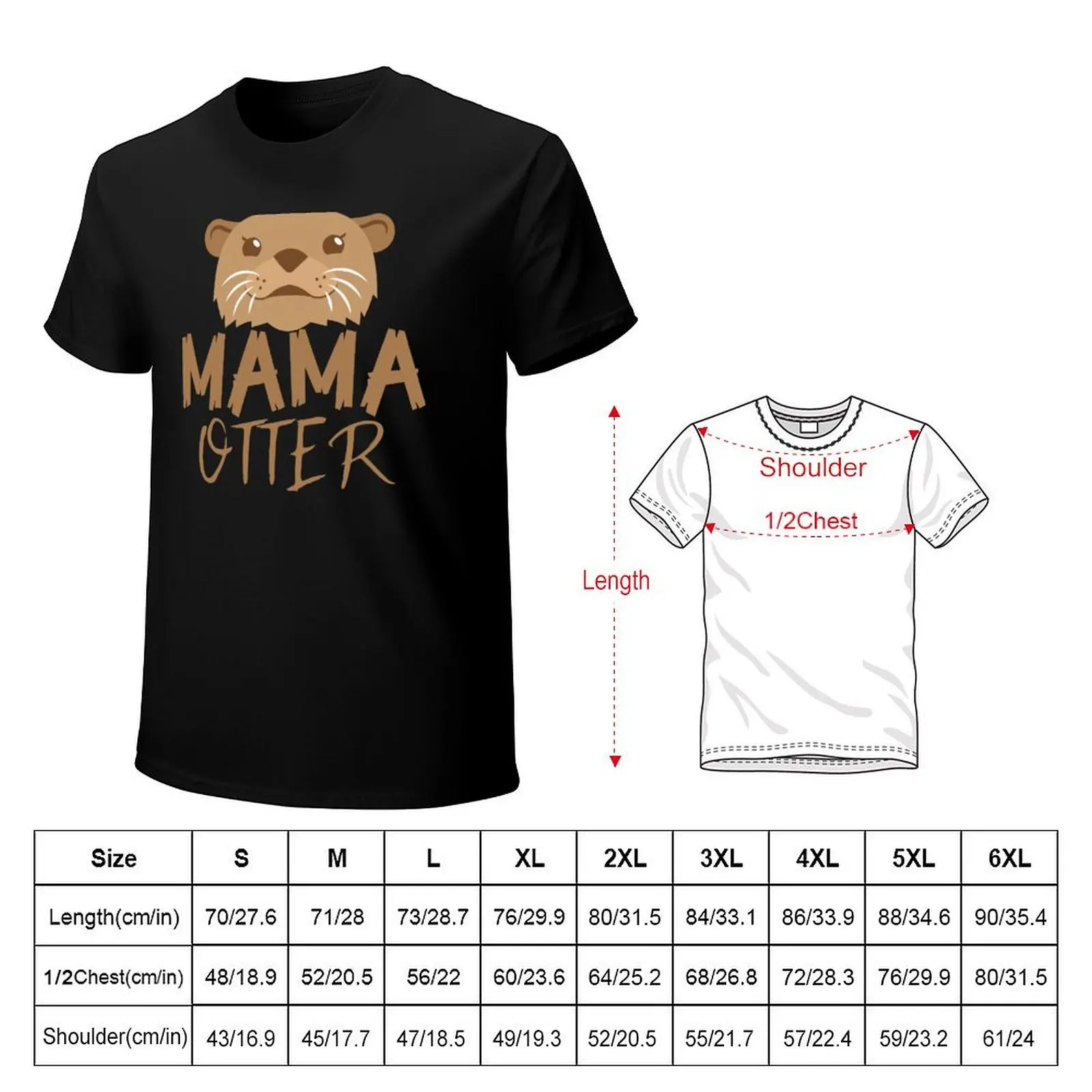 Футболка MAMA OTTER (с подходящим Papa Otter and Baby Otter), простая компрессионная рубашка для спортивных болельщиков, мужская (art.: 3920cb386545a) - 3920cb386545a