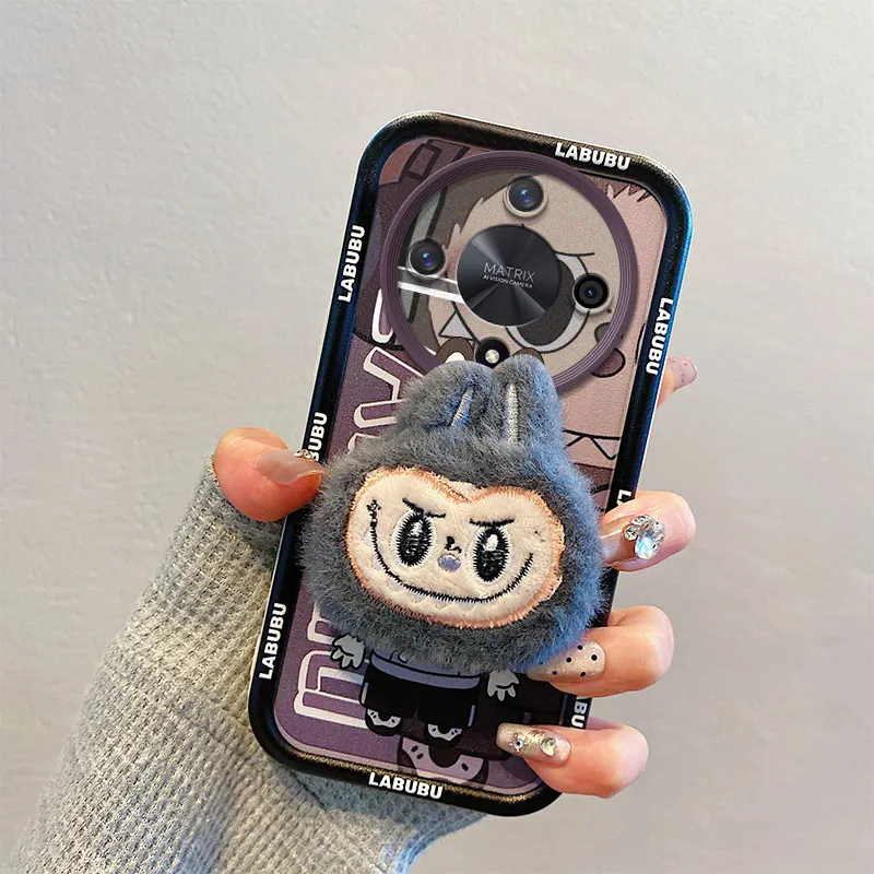 3D мультфильм прекрасный плюшевый чехол с подвеской в виде веревки Labubu, аксессуары для телефона, защитный чехол, чехол для телефона, подходит для Honor X9B X8B X7B X6B (art.: 3920cc8600f94) - 3920cc8600f94