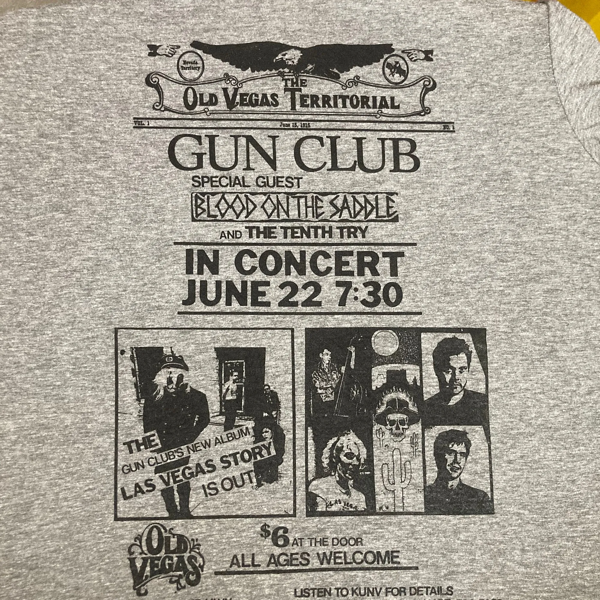 Серая футболка The Gun Club at Old Vegas