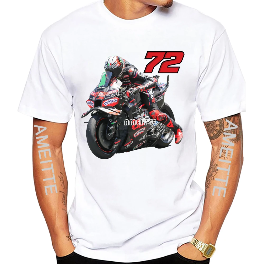 Marco Bezzecchi 72 GP Race 2025 New Legend футболка мужская с коротким рукавом для мальчиков спортивные повседневные белые топы мужские футболки для гонок на мотоциклах