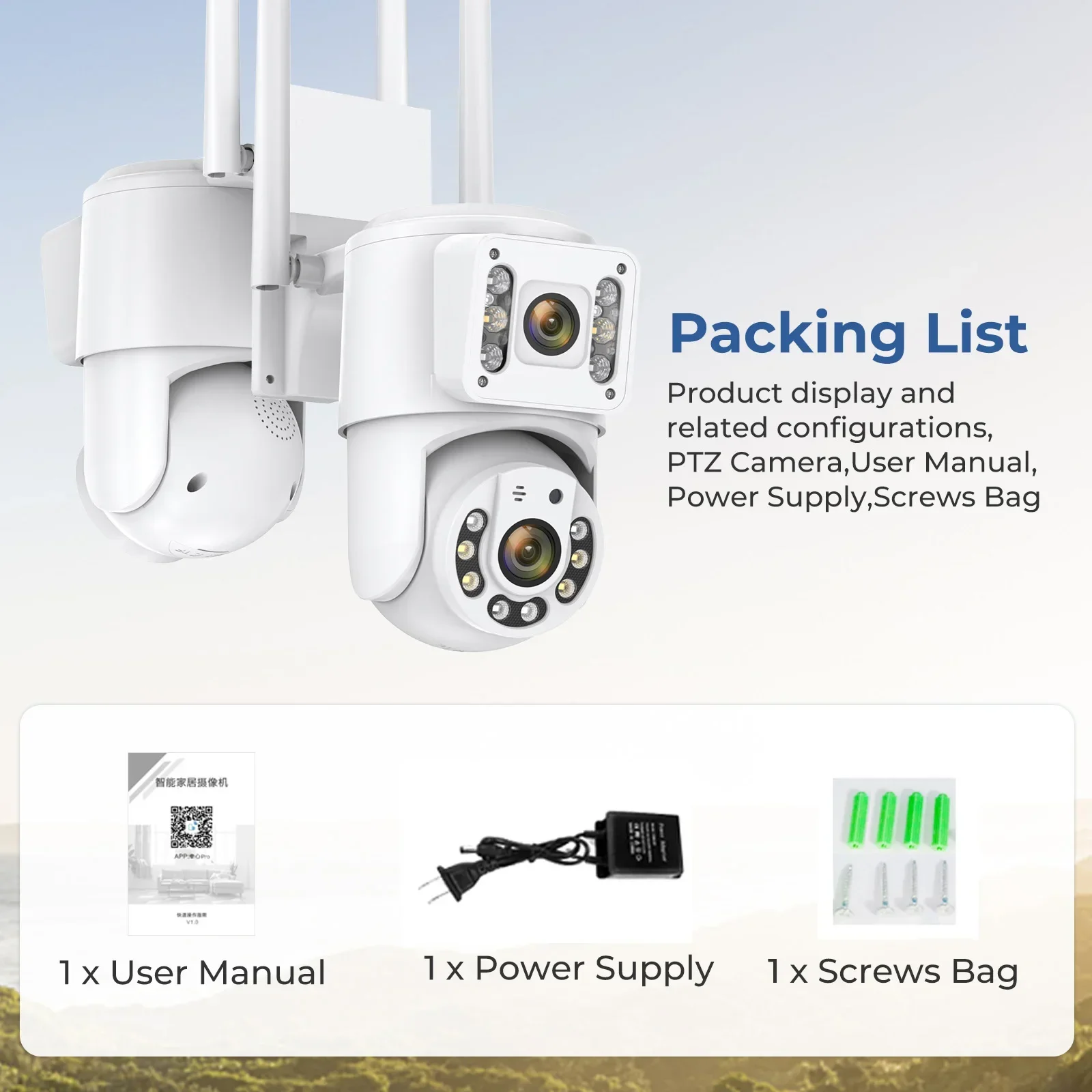 IP-камера видеонаблюдения, 8 Мп, 4K, Wi-Fi, PTZ (art.: 3920c443c5dec) - 3920c443c5dec