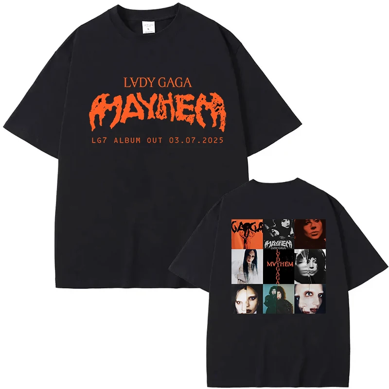 Футболка Lady Gaga Mayhem, новый альбом, хит продаж, модные мужские/женские футболки в стиле Харадзюку с ретро-графикой, винтажные хлопковые футболки высокого качества