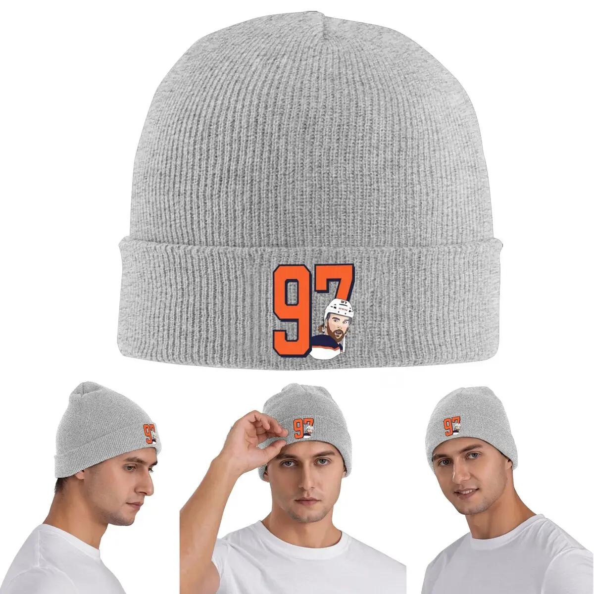 Connor McDavid 97 для фанатов Edmonton Oilers, теплая вязаная шапка, зимняя вязаная шапка, шапка Skullies, шапки в стиле хип-хоп для унисекс Аксессуары одежды