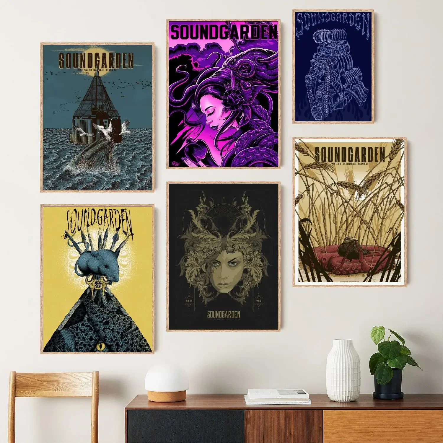 Soundgarden холст художественный постер и настенное искусство, печать с изображением, современный декор для семейной спальни