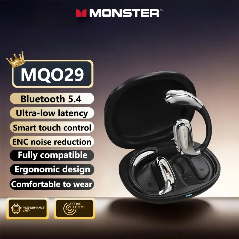 Monster MQO29 OWS Беспроводные наушники Эргономика Bluetooth 5,4 HIFI Качество звука Наушники Стерео Музыка Игры Спортивные наушники Портативное аудио и видео