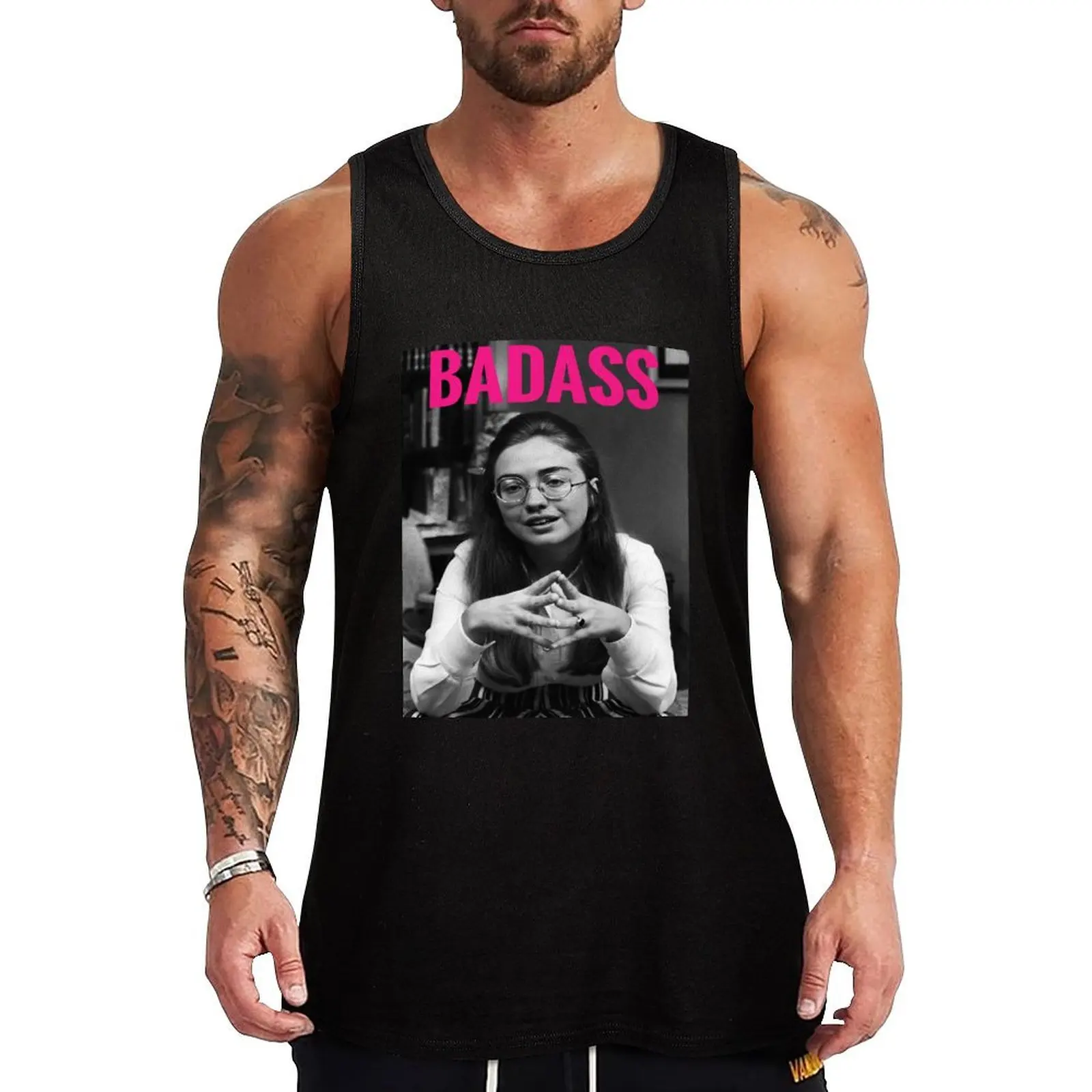 Майка Хиллари Клинтон Young Badass, розовая майка для мужчин, аксессуары для спортзала, мужские куртки без рукавов, лето 2024