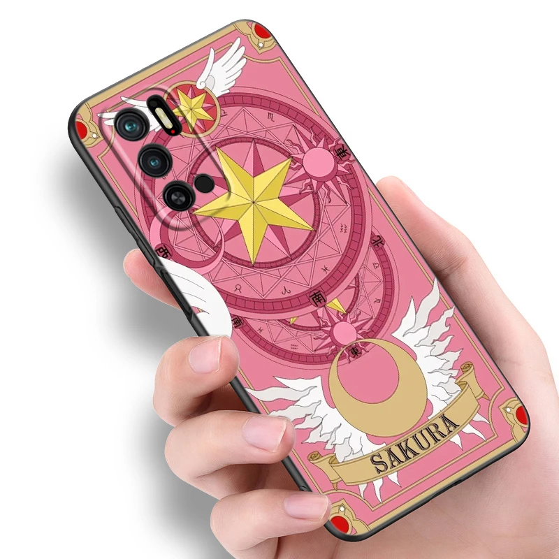 Фото Черный силиконовый чехол для телефона Card Captor Sakura в стиле аниме для Xiaomi Redmi Note 10 11 12 13 14 Pro Plus 10S 11S 12S Противоударный чехол №5