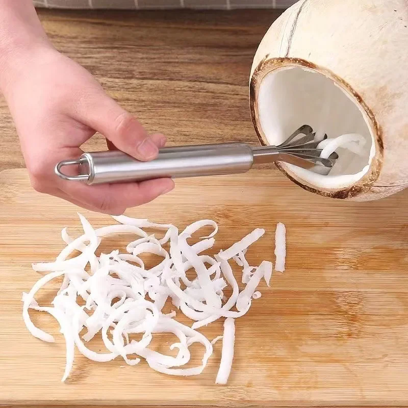 Нержавеющая сталь нарезка для кокосового мяса, бытовая терка для кокоса, рыбья чешуя, жаровня, скребок для овощей, рыбьей чешуи, кухонные принадлежности