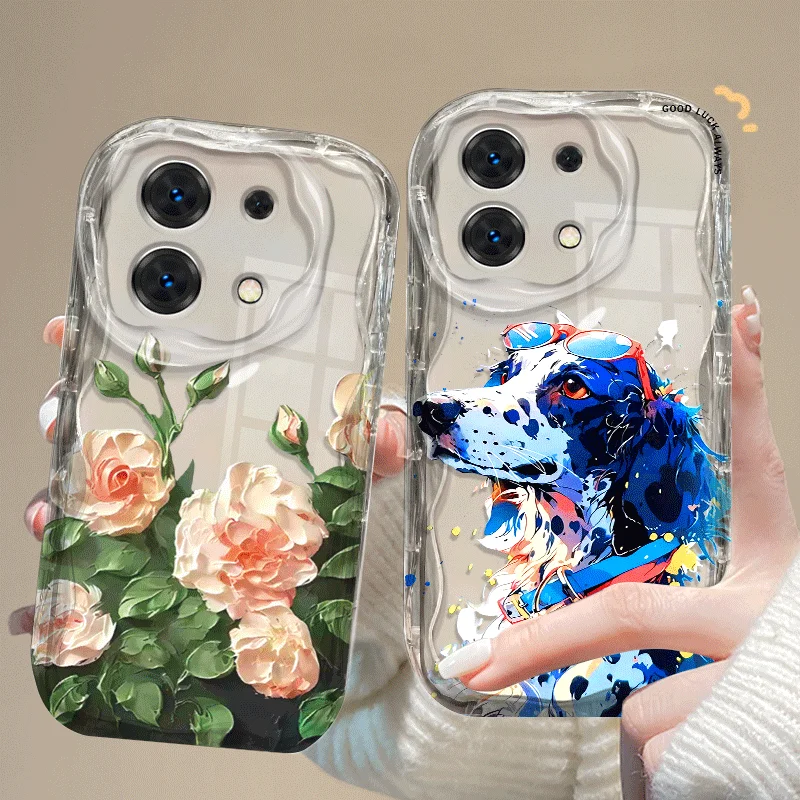 Гибкий чехол из ТПУ для Xiaomi Poco M7 Pro 5G, противоударный, с милым цветочным узором, защитная задняя крышка, Fundas Coque